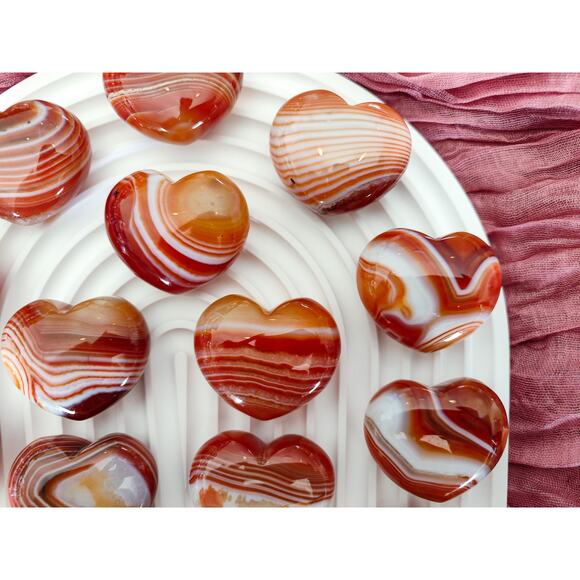 Carnelian Puffy Heart / Red Sardonyx Heart Crystal - Picture 2 of 8